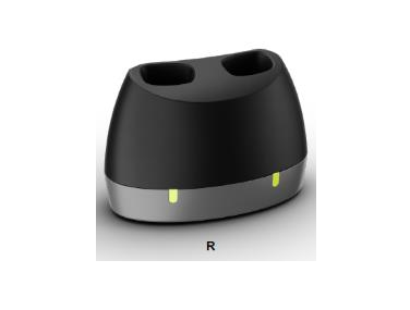 Charging Station R Li8 Schwarze Ladestation für Hörgeräte von Audio Service linksseitig