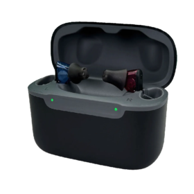 Schwarze Ladestation Travel Charger IF CIC von Audio Service mit Hörgeräten